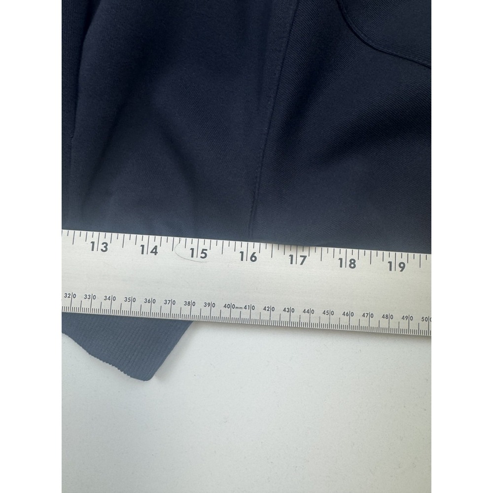 Latte Cropped Button-Front Balloon Sleeve Sweatshirt Navy - Picture 5 of 8